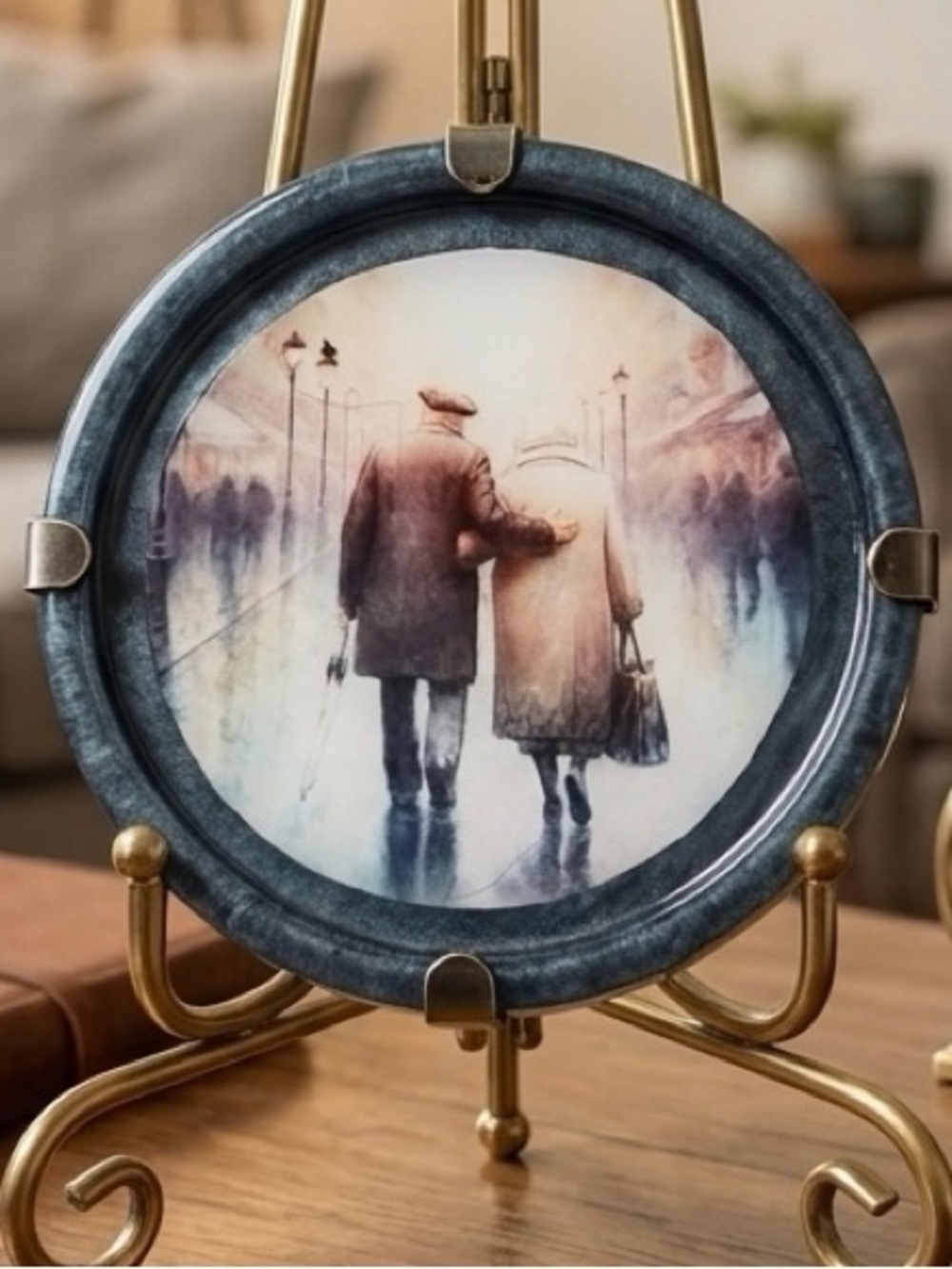NORE'S NOVELTIES Handcrafted Round Decorative Serving Tray “LOVE INFINITY “